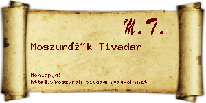 Moszurák Tivadar névjegykártya